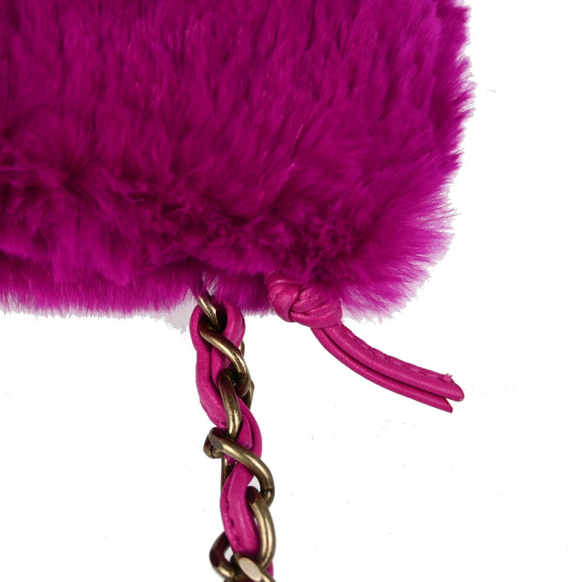 Chanel Vintage Cc Chain Rabbit Fur Purple Fur Shoulder Bag Bag (Pre-Owned)