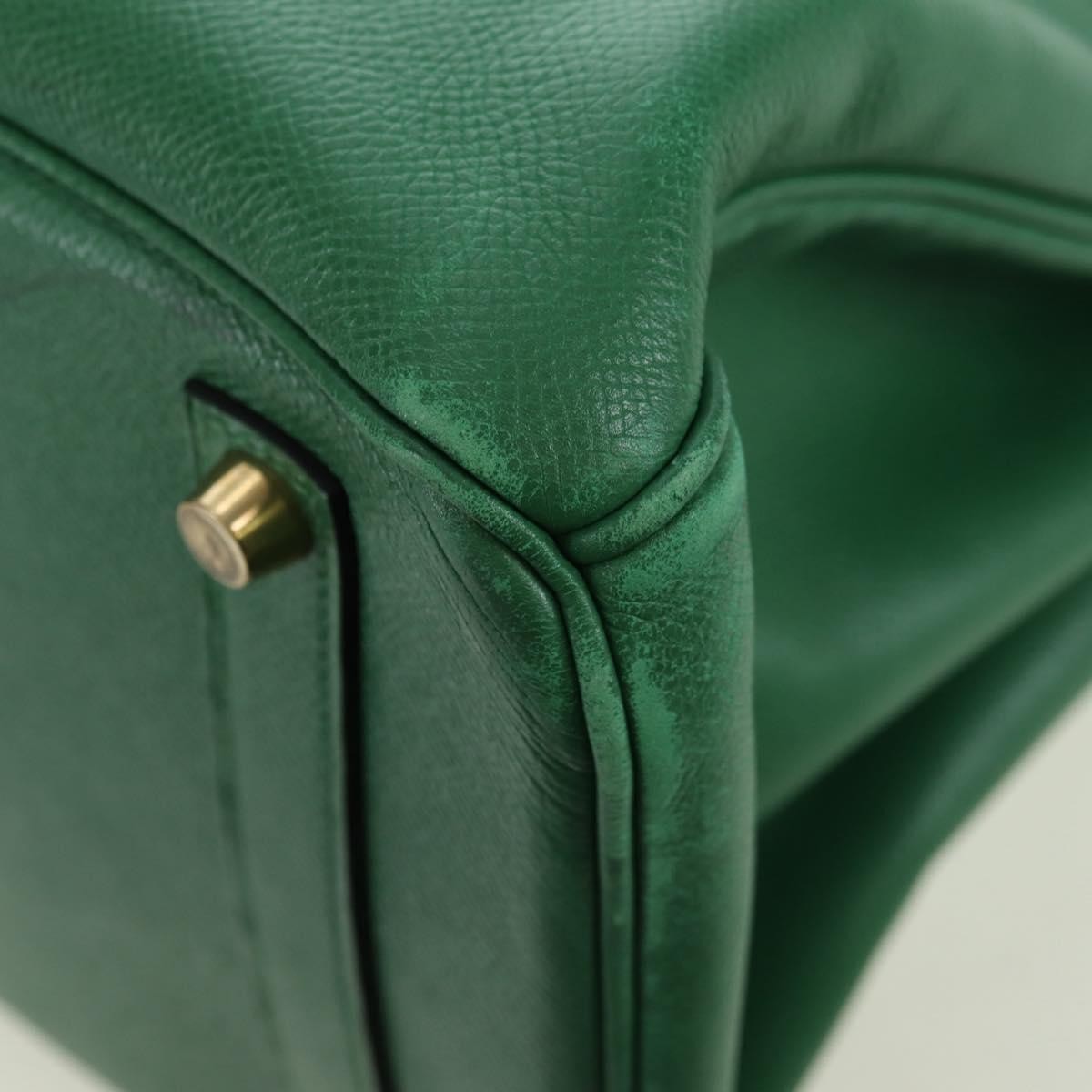 Hermes Birkin Green Togo With Gold Hardware Green Leather Handbag (Pre-Owned)