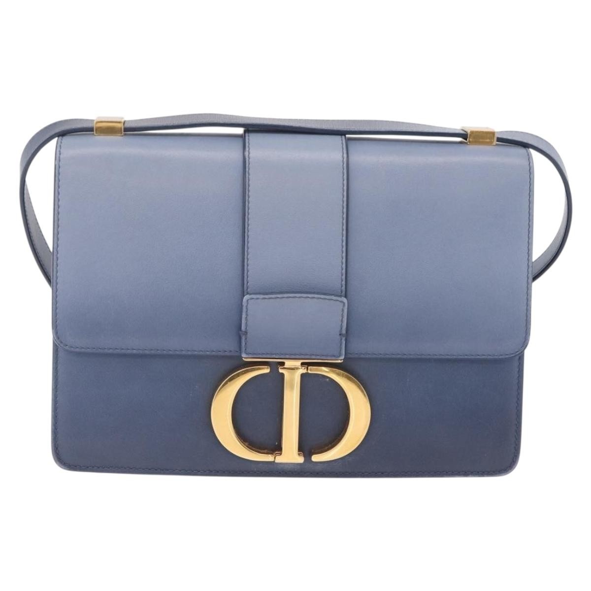 Christian Dior 30 Montaigne Flap Gradient Leather Blue Leather Shoulder Bag Bag (Pre-Owned)