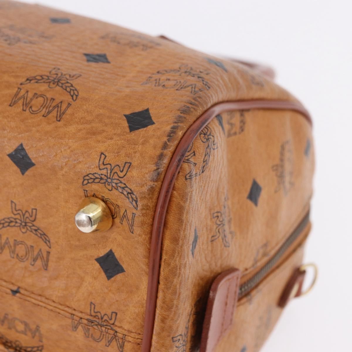 MCM Visetos Logogramme Leather Brown Leather Handbag (Pre-Owned)