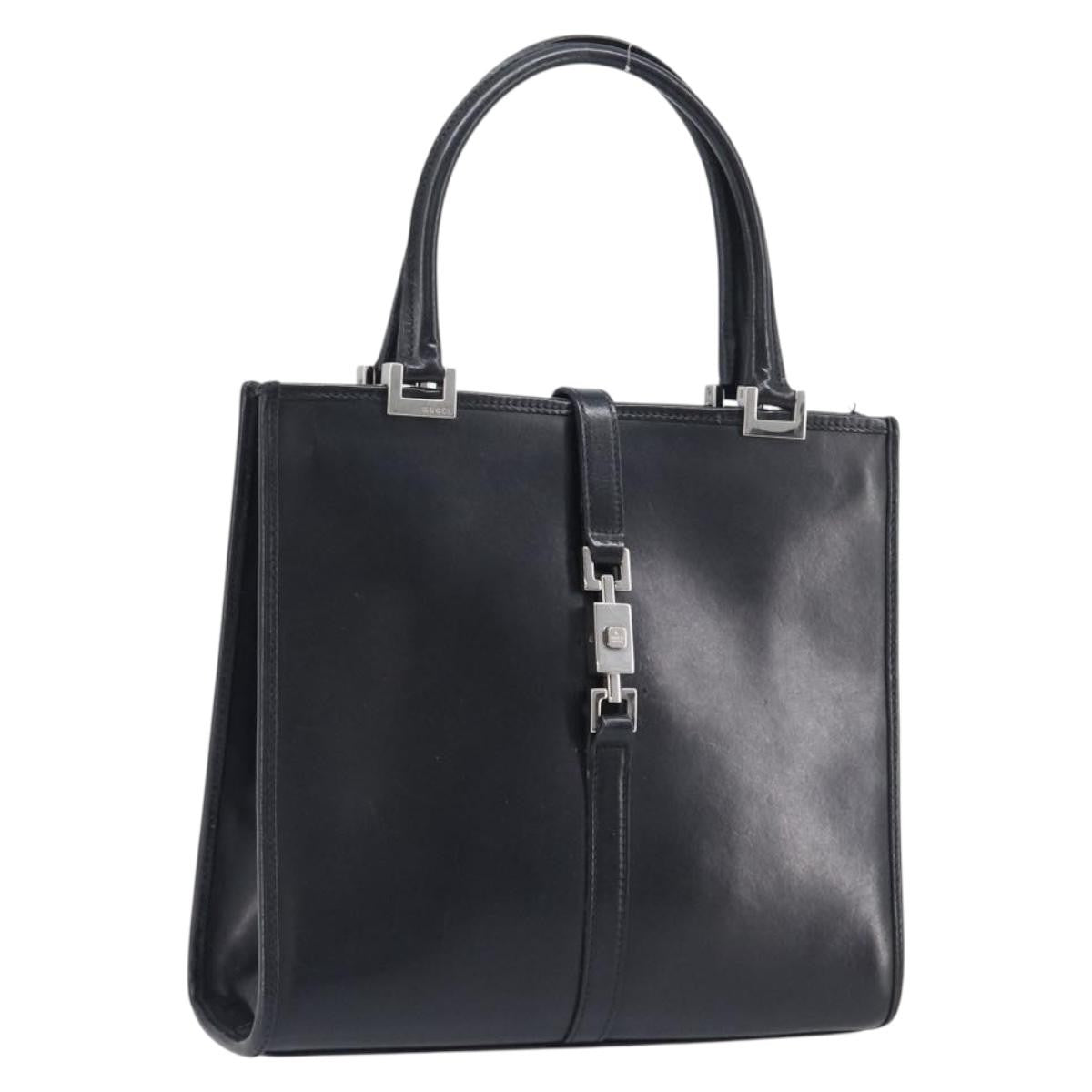 Gucci Jackie Leather Black Leather Tote Bag Bag (Pre-Owned)