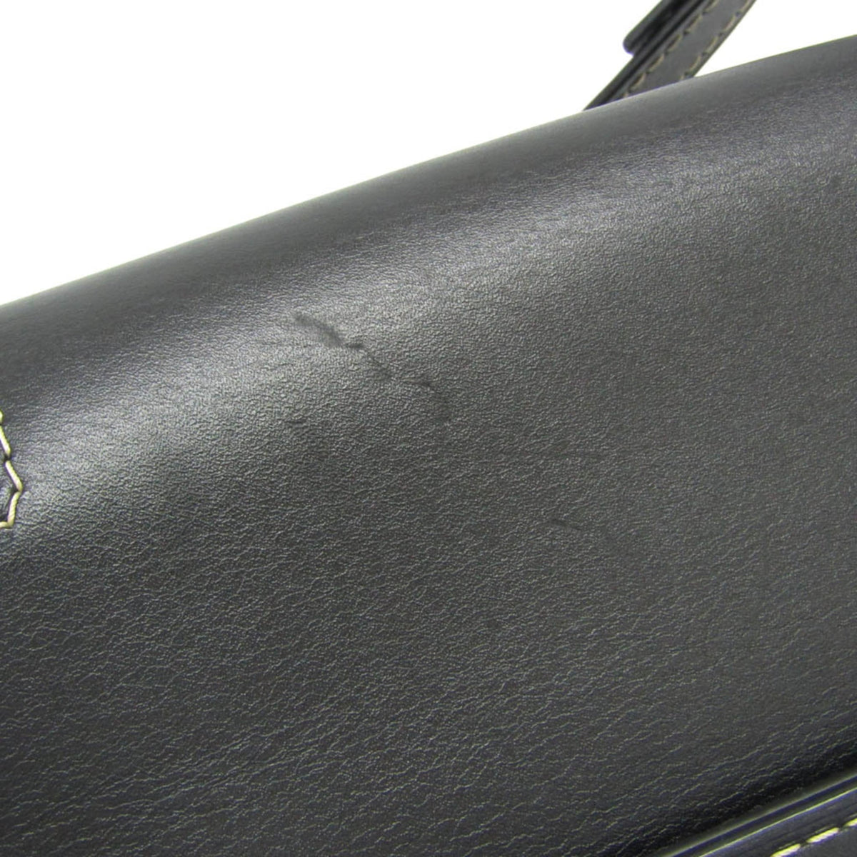 Loewe Gate Leather Leather With Raffia Black Leather Shoulder Bag Bag (Pre-Owned)