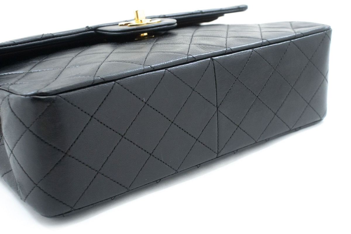 Chanel Timeless - Classic Double Flap Leather Black Leather Handbag (Pre-Owned)