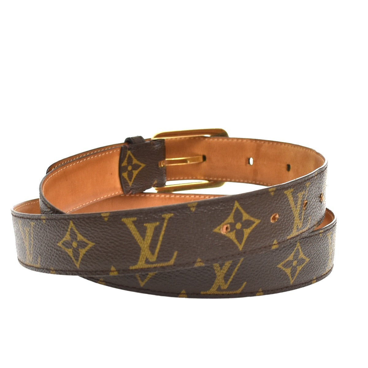 Louis Vuitton Ellipse Belt Monogram Canvas Brown Canvas Belts Accessory (Pre-Owned)