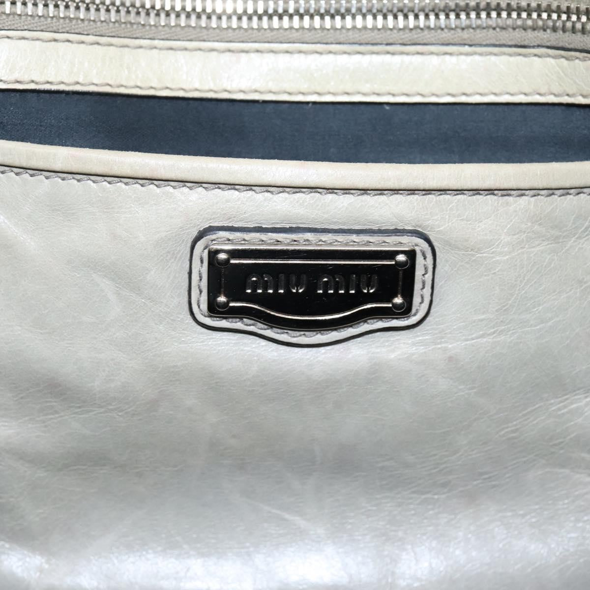 Miu Miu Bow Satchel Vitello Lux Beige Leather Handbag (Pre-Owned)