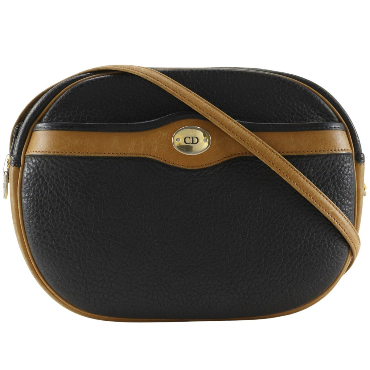 Christian Dior Cd Shoulder Bag Leather Black Leather Shoulder Bag Bag (Pre-Owned)