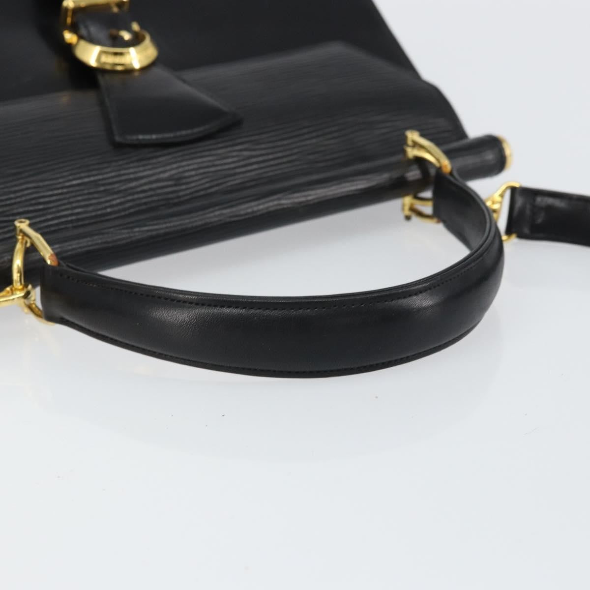 Valentino Garavani Vintage Leather Black Leather Handbag (Pre-Owned)