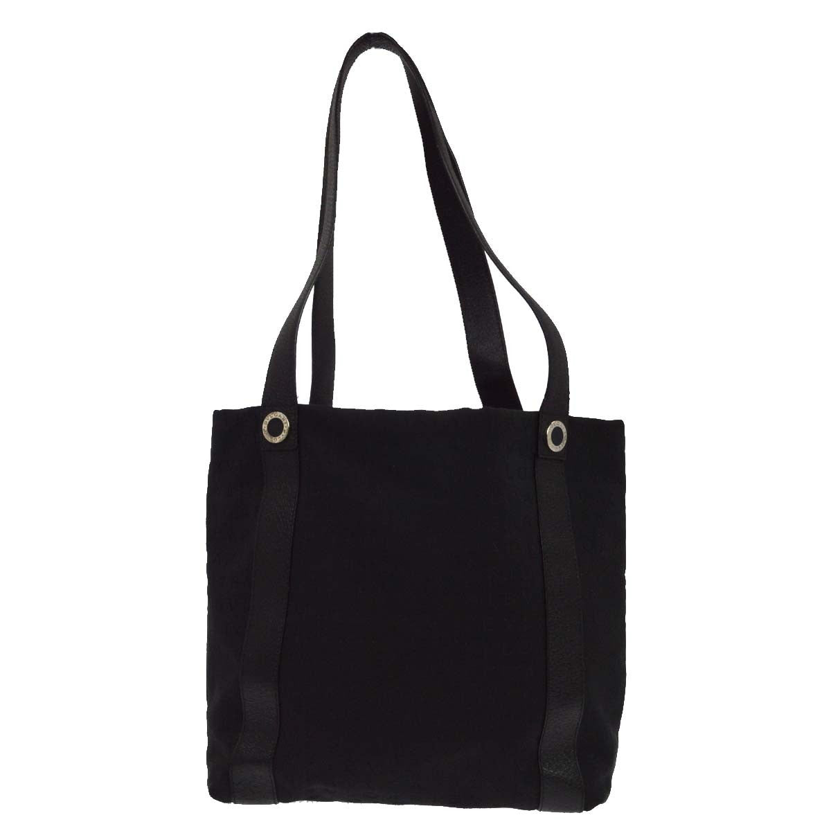 Bvlgari Logomania Canvas Black Canvas Shoulder Bag Bag (Pre-Owned)