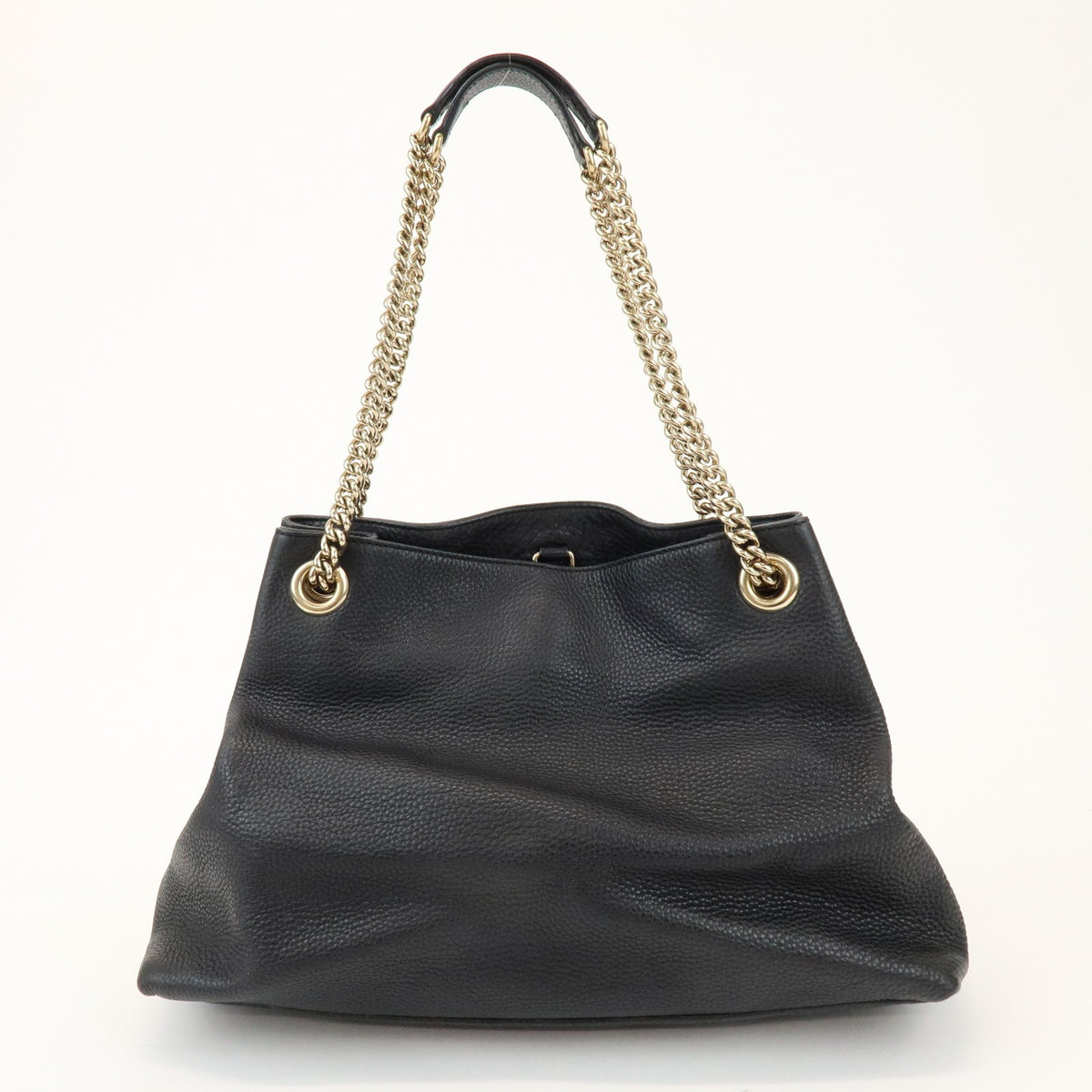 Gucci Soho Chain Strap Leather Black Leather Shoulder Bag Bag (Pre-Owned)