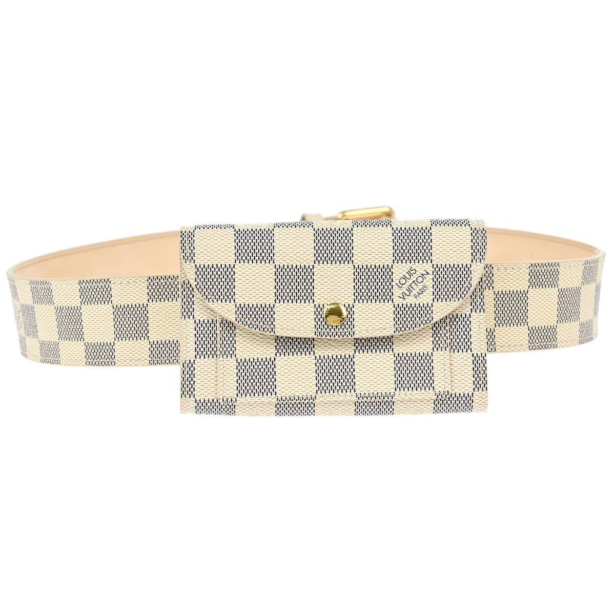 Louis Vuitton Solo Belt Damier Ebene White Canvas Shoulder Bag Bag (Pre-Owned)