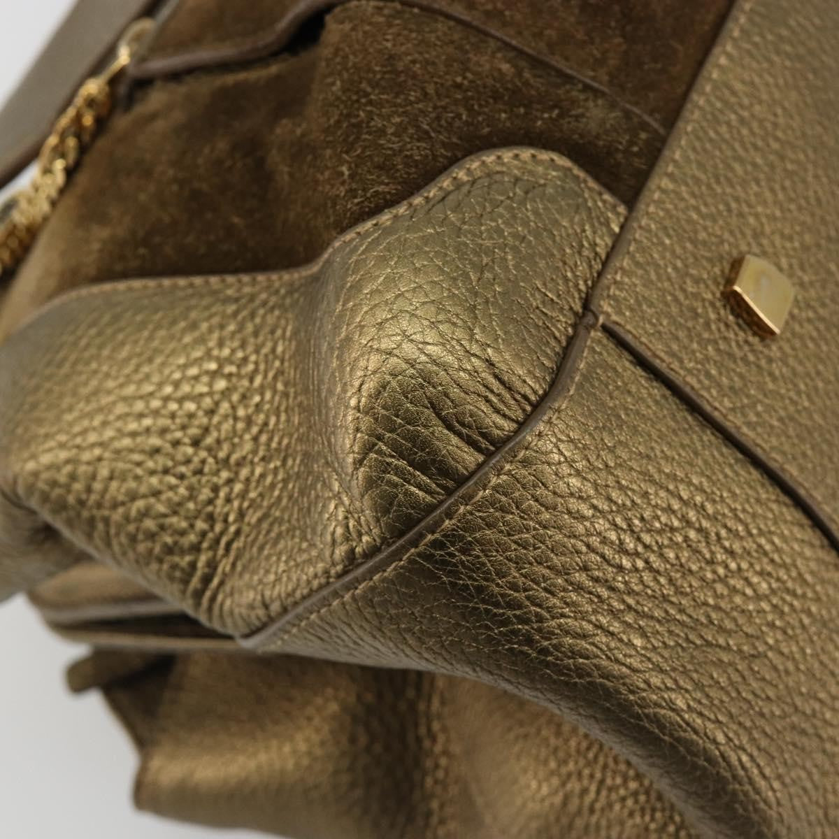 Cartier Chain Ladonia Shoulder Leather Gold Suede Tote Bag Bag (Pre-Owned)
