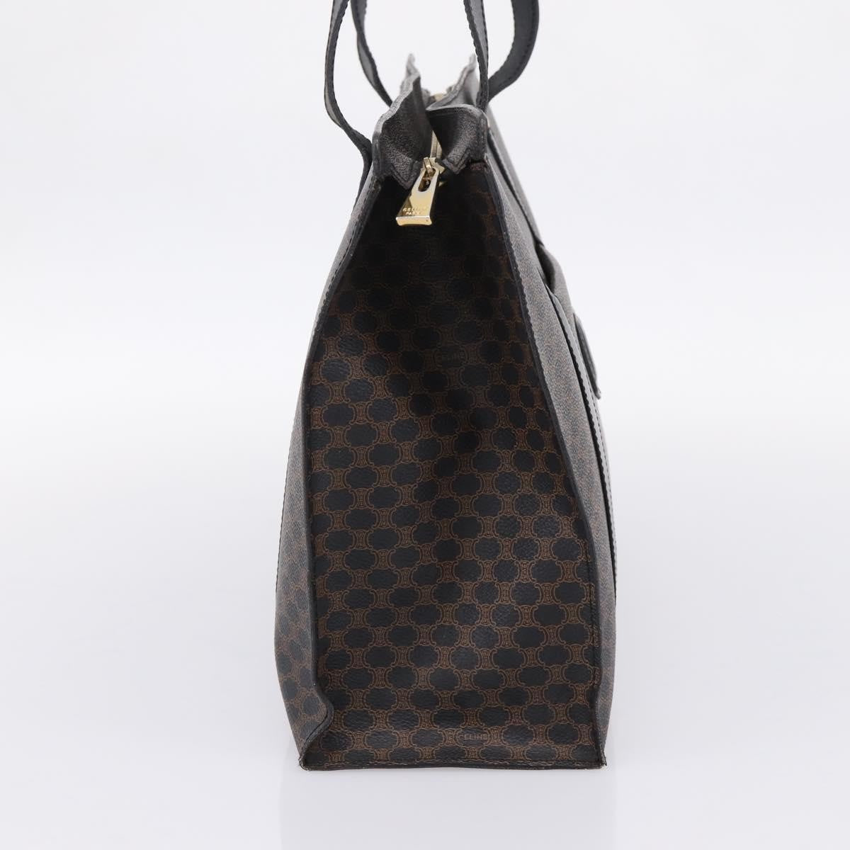Celine Vintage Macadam Shopper Coated Canvas Black Pvc Tote Bag Bag (Pre-Owned)