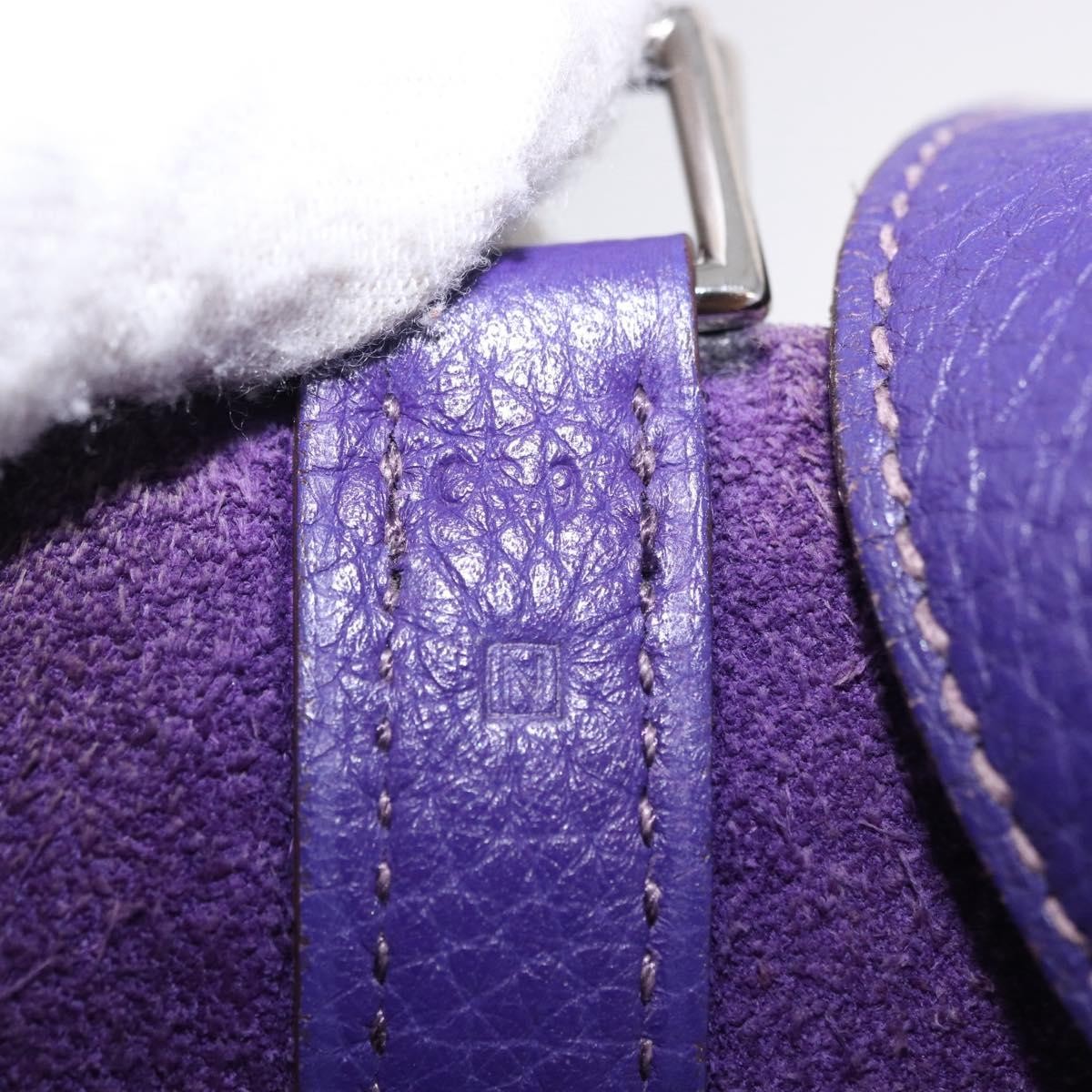 Hermes Picotin Lock Clemence Purple Leather Handbag (Pre-Owned)