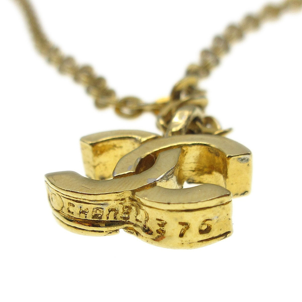 Chanel Vintage Cc Pendent Plated Metal Gold Gold_Plated Jewelry (Pre-Owned)