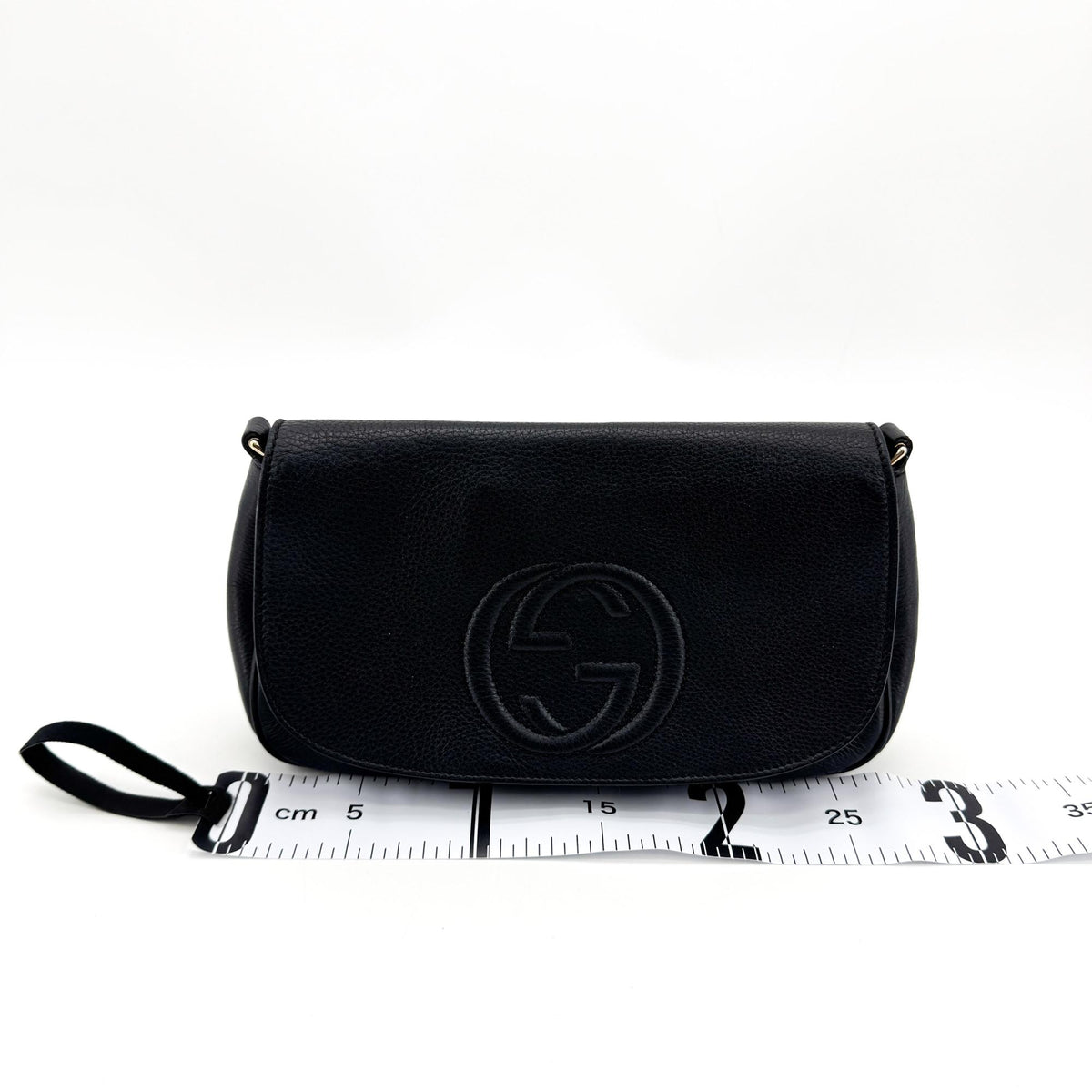 Gucci Soho Chain Leather Black Leather Crossbody Bag Bag (Pre-Owned)