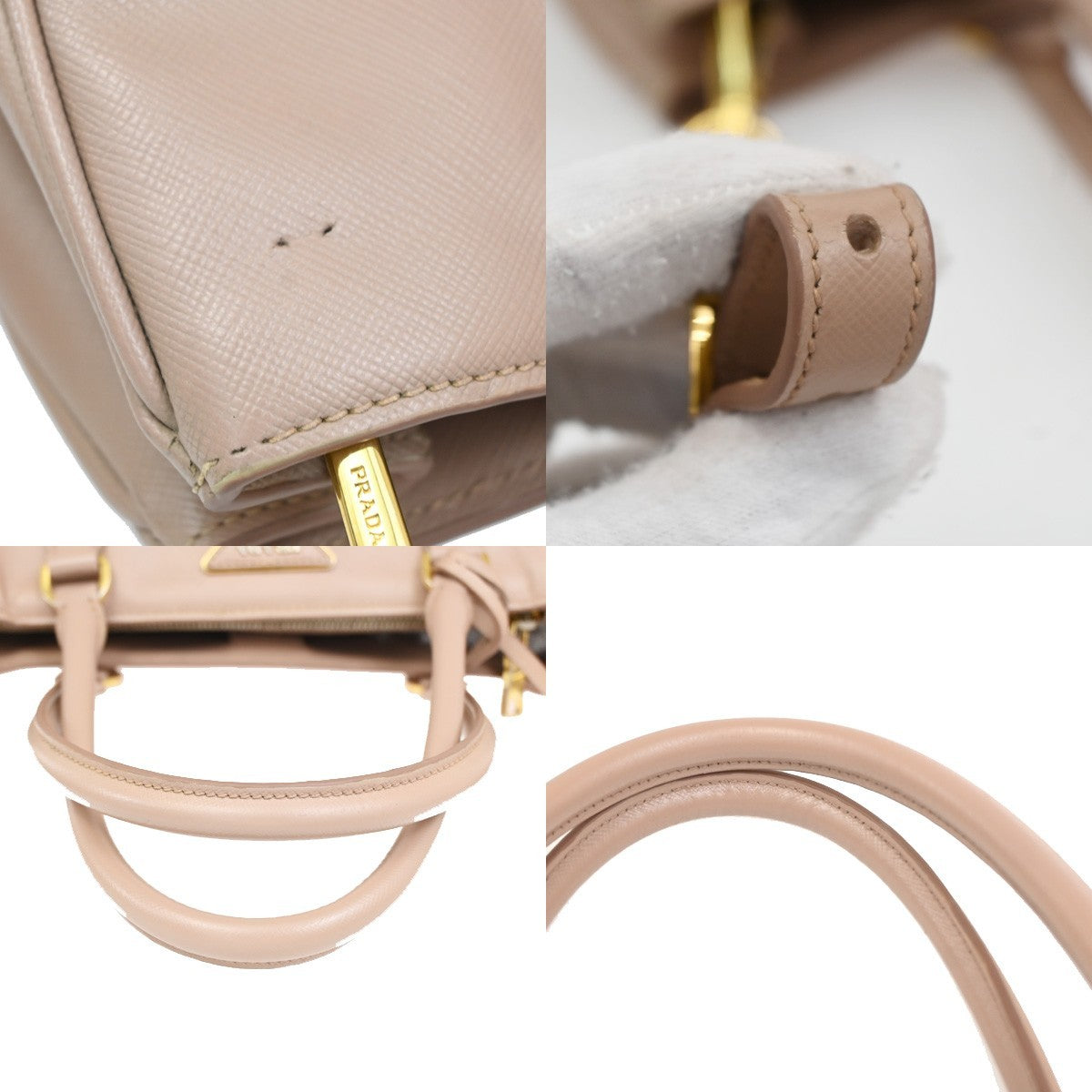 Prada Gardener's Saffiano Leather Pink Leather Tote Bag Bag (Pre-Owned)