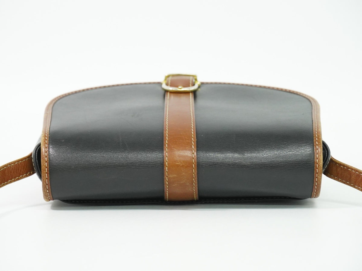 Celine Flap Shoulder Leather Black Leather Shoulder Bag Bag (Pre-Owned)