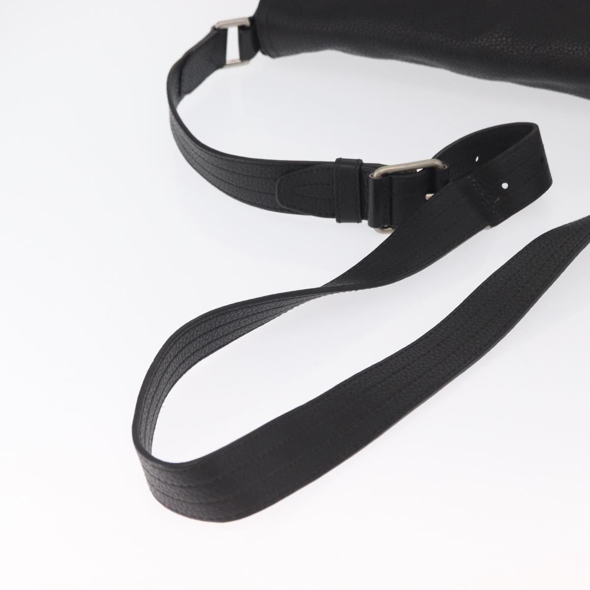 Bally Vintage Leather Black Leather Shoulder Bag Bag (Pre-Owned)