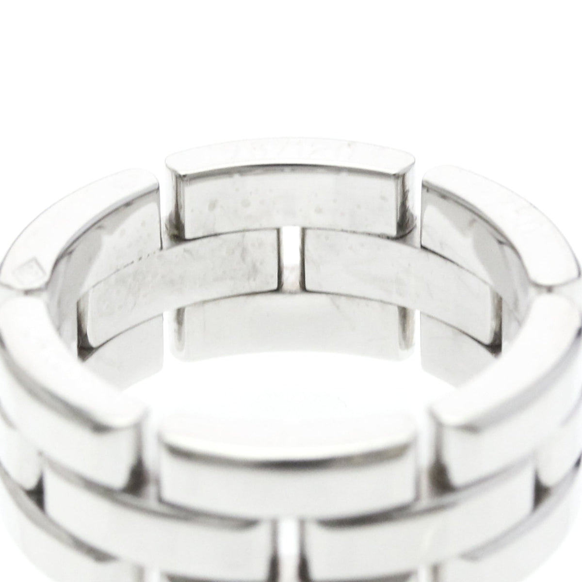 Cartier Maillon Panthere 3 Row 18K White Gold Silver White_Gold Ring Jewelry (Pre-Owned)