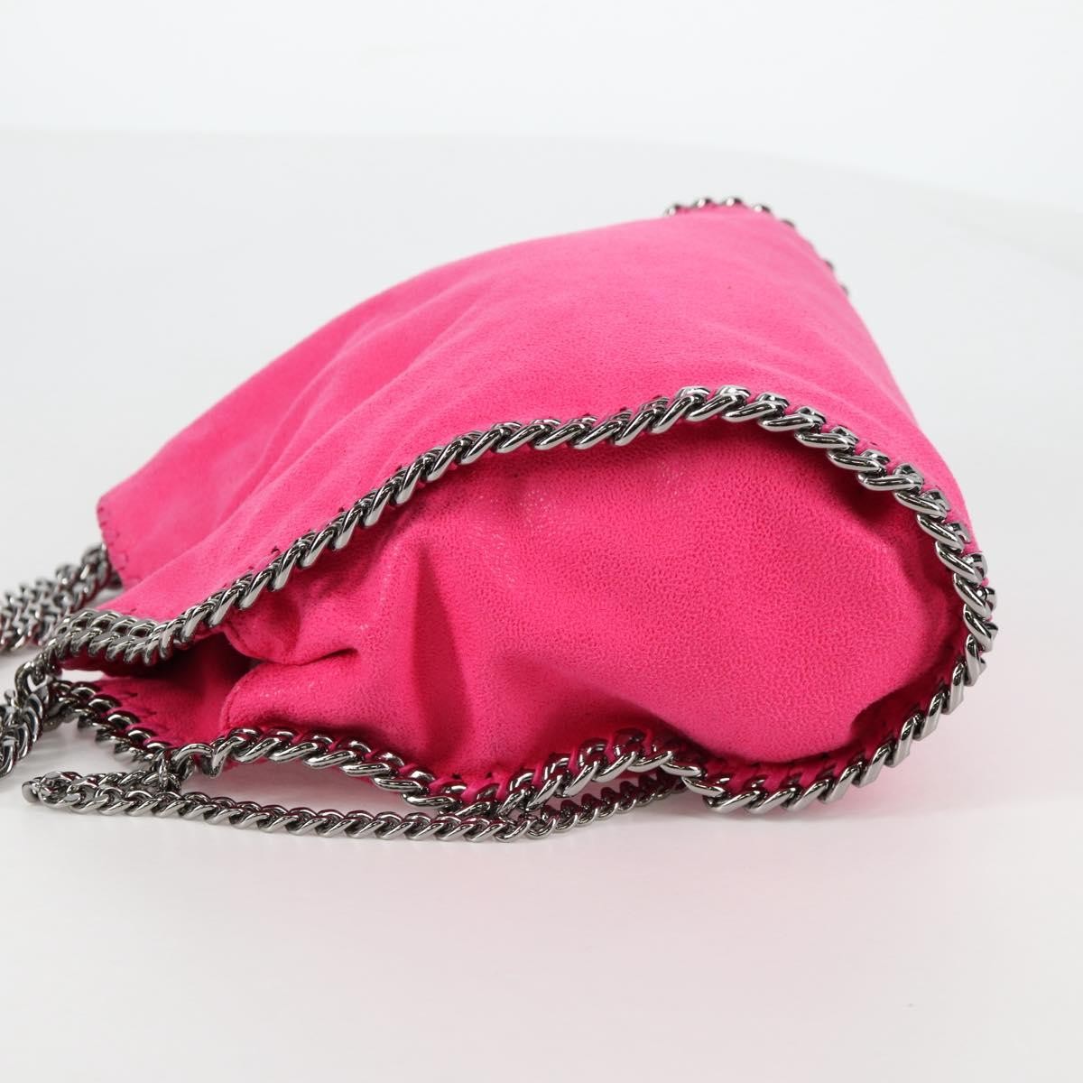 Stella Mccartney Falabella Fold Over Suede Pink Suede Shoulder Bag Bag (Pre-Owned)