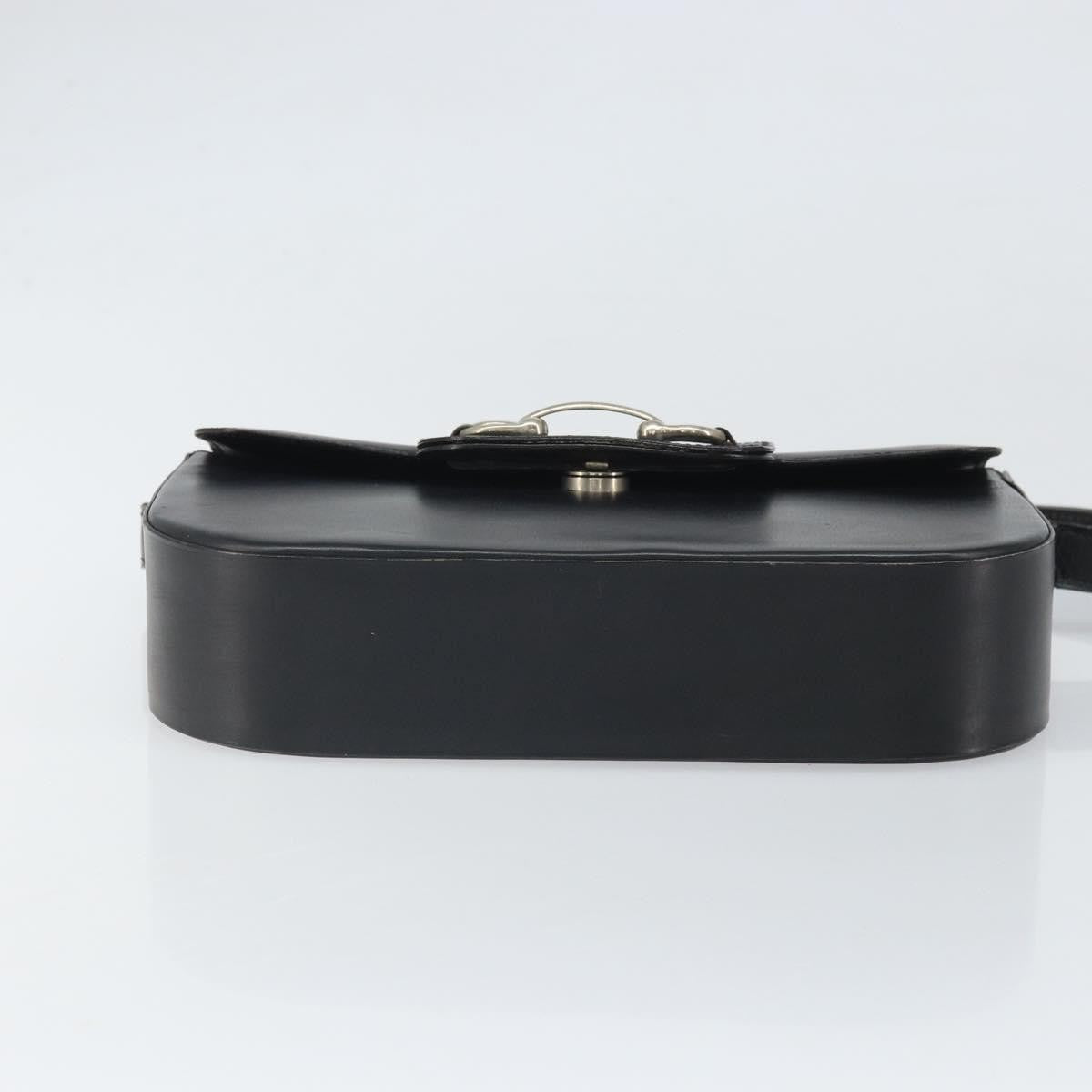 Christian Dior Shoulder Leather Black Leather Shoulder Bag Bag (Pre-Owned)