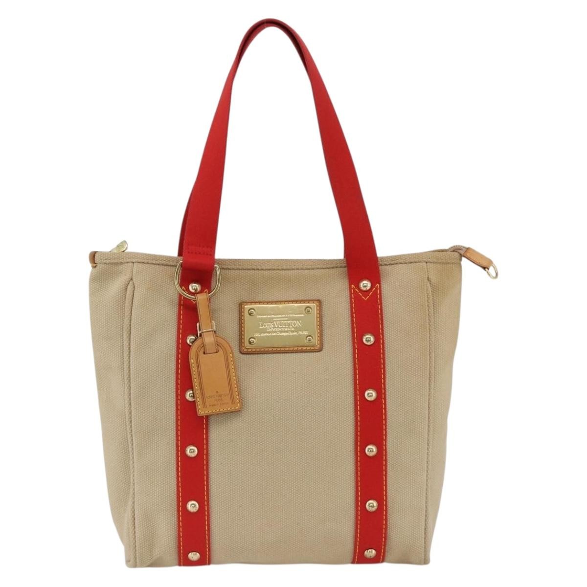 Louis Vuitton Antigua Tote Canvas Beige Canvas Tote Bag Bag (Pre-Owned)