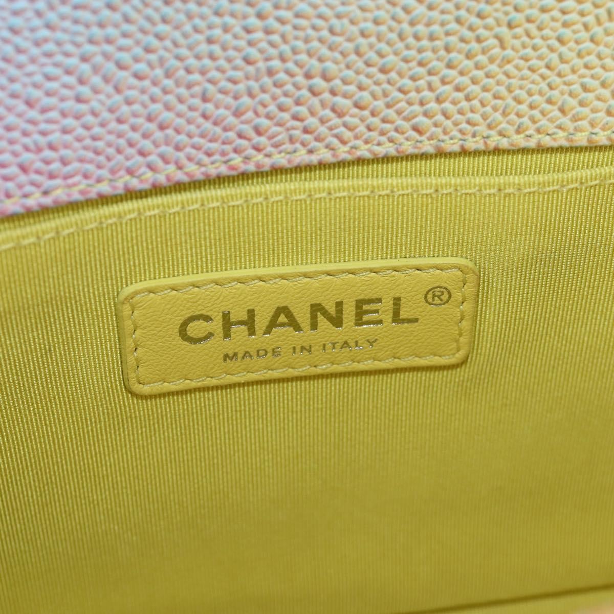 Chanel Rainbow Boy Flap Quilted Painted Caviar Multicolour Leather Shoulder Bag Bag (Pre-Owned)