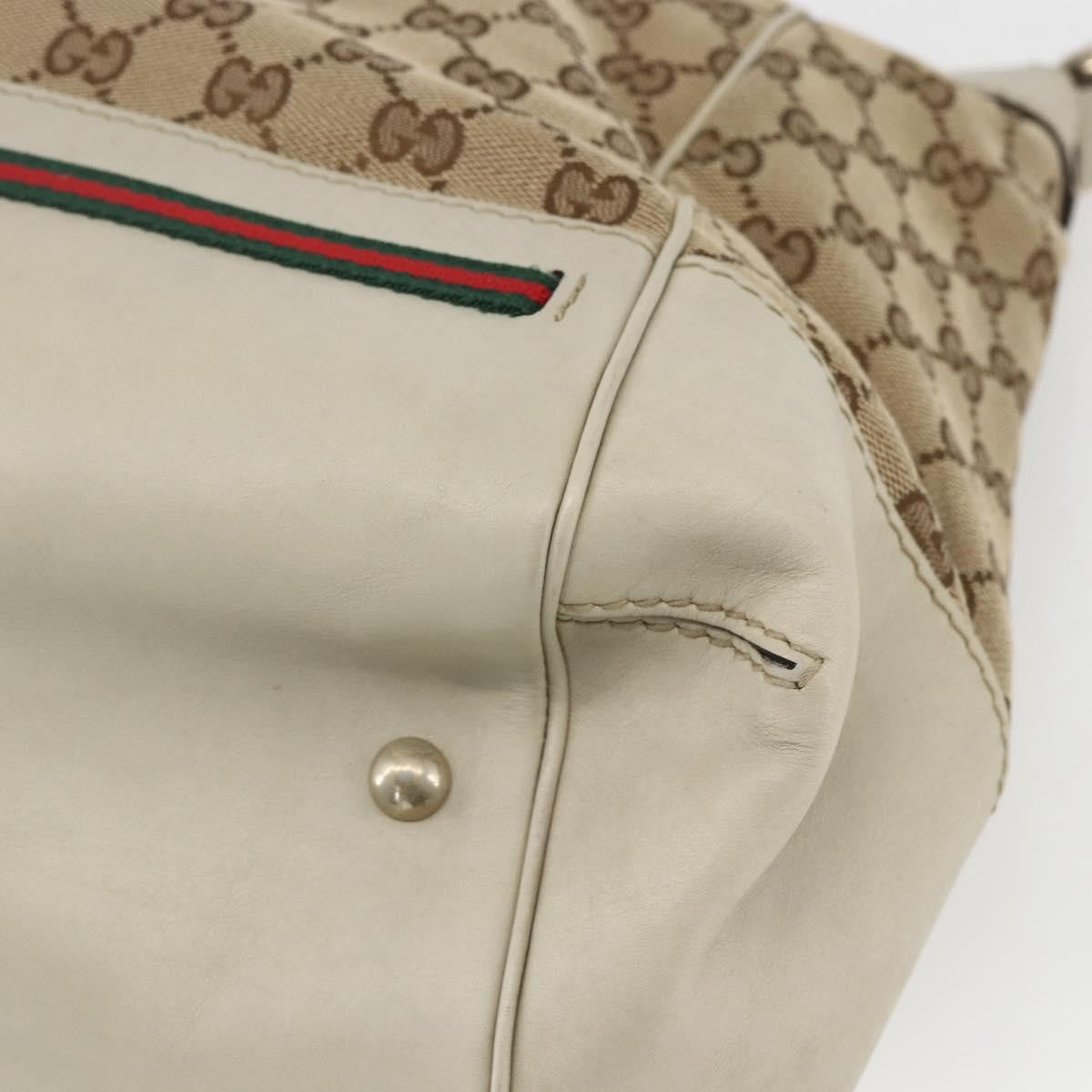 Gucci Mayfair Convertible Gg Canvas Beige Canvas Tote Bag Bag (Pre-Owned)