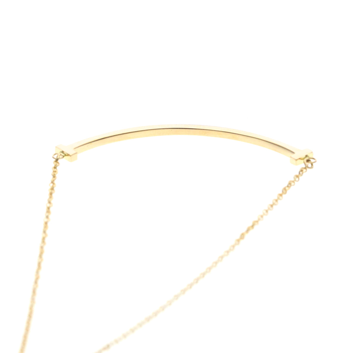 Tiffany & Co. T Smile Pendant 18K Yellow Gold Gold Pink_Gold Necklace Jewelry (Pre-Owned)