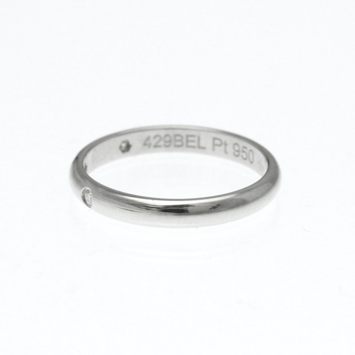 Cartier 1895 Wedding Band 3 Diamonds Platinum With Diamonds Silver Platinum Ring Jewelry (Pre-Owned)