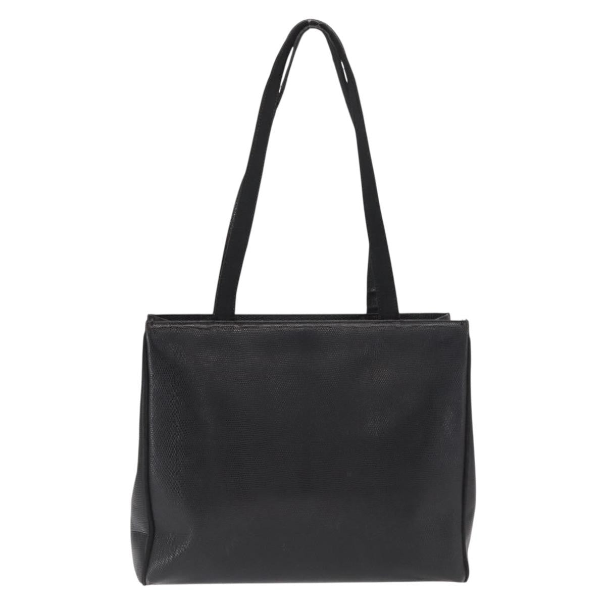 Salvatore Ferragamo Vara Tote Leather Black Leather Tote Bag Bag (Pre-Owned)