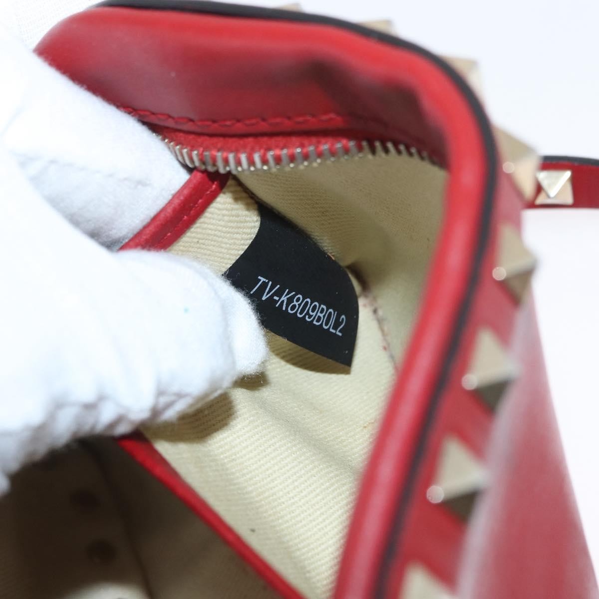 Valentino Garavani Rockstud Camera Leather Red Leather Shoulder Bag Bag (Pre-Owned)