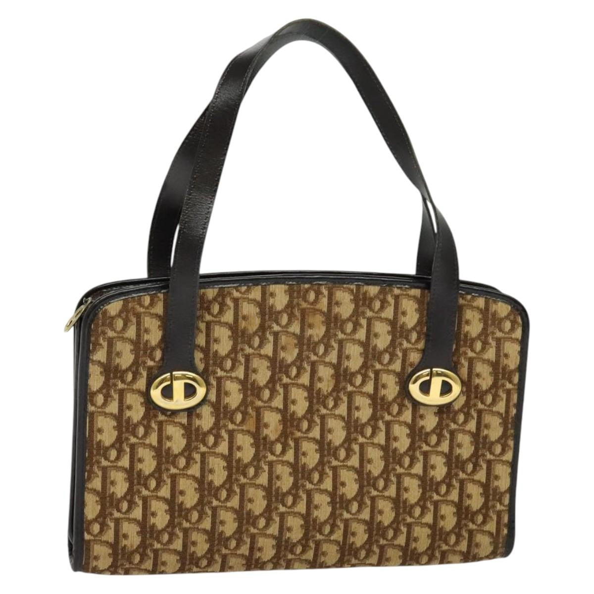 Christian Dior Vintage Trotter Canvas Brown Canvas Handbag (Pre-Owned)