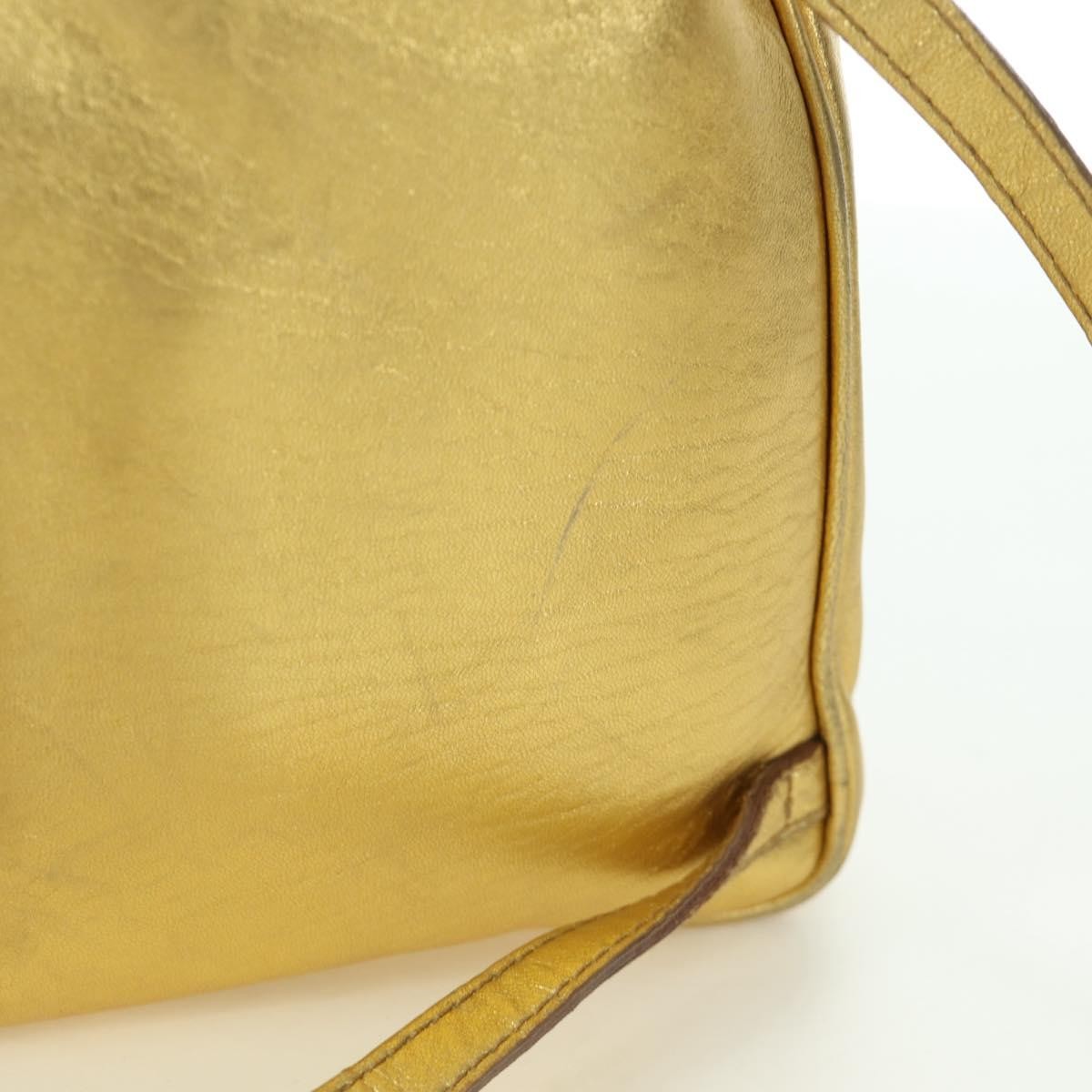 Bottega Veneta Backpack Leather With Intrecciato Gold Leather Backpack Bag (Pre-Owned)