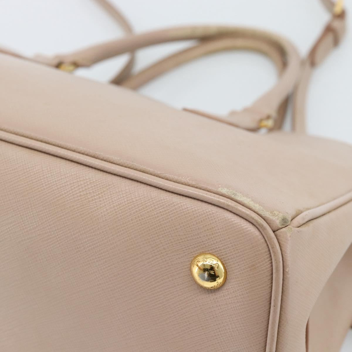 Prada Gardener's Saffiano Leather Beige Leather Tote Bag Bag (Pre-Owned)