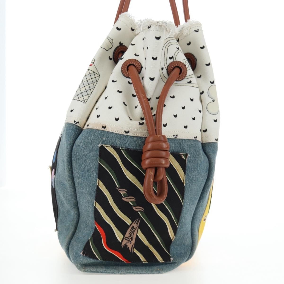 Loewe Paula's Ibiza Flamenco Knot Patchwork Denim And Leather Multicolour Denim_Jeans Tote Bag Bag (Pre-Owned)
