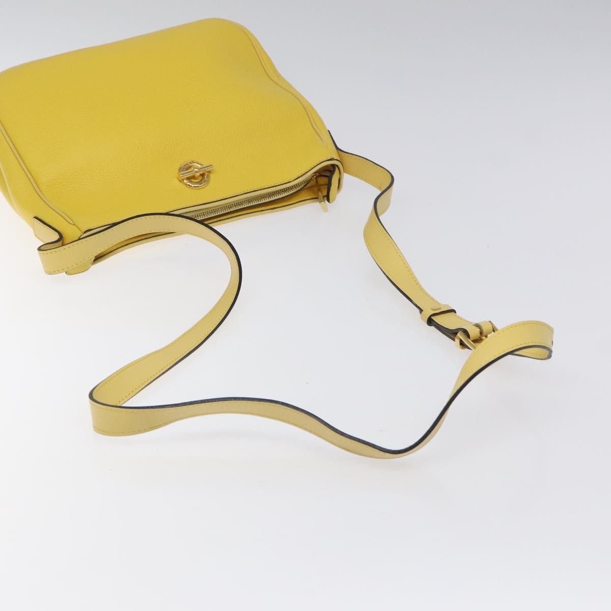 Celine Vintage Leather Yellow Leather Shoulder Bag Bag (Pre-Owned)