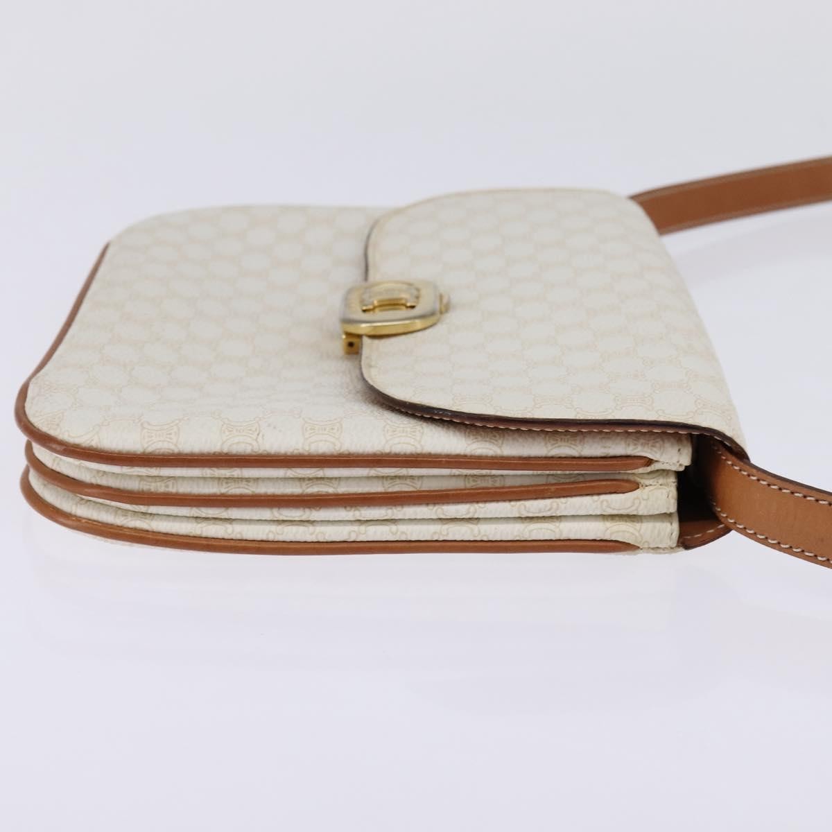 Celine Macadam Shoulder Pvc Leather White Canvas Bag (Pre-Owned)