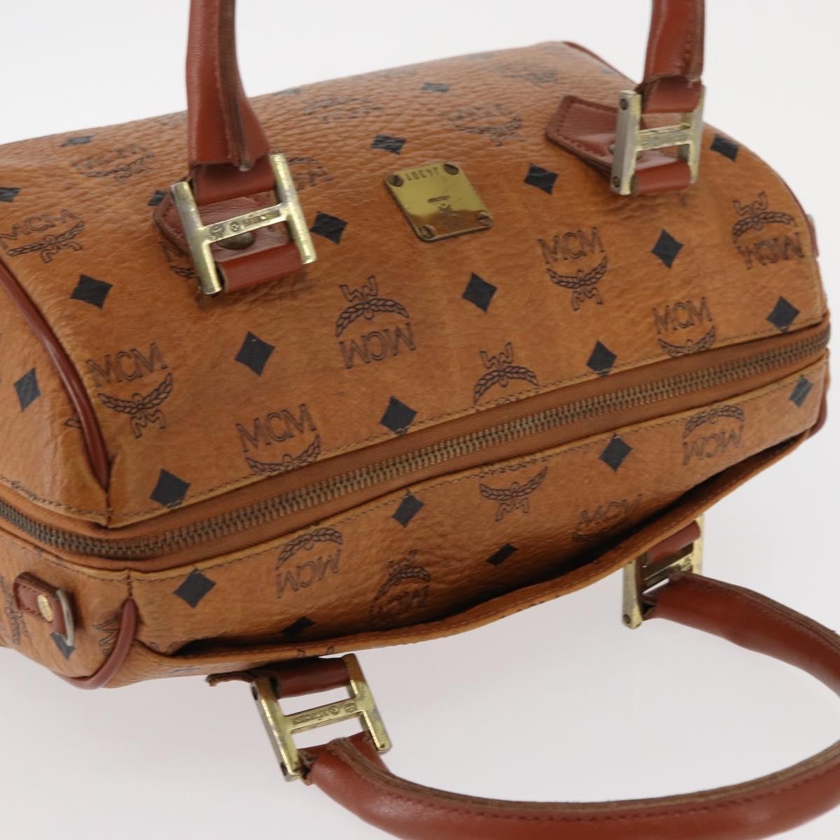 MCM Visetos Logogramme Canvas And Leather Brown Canvas Handbag (Pre-Owned)