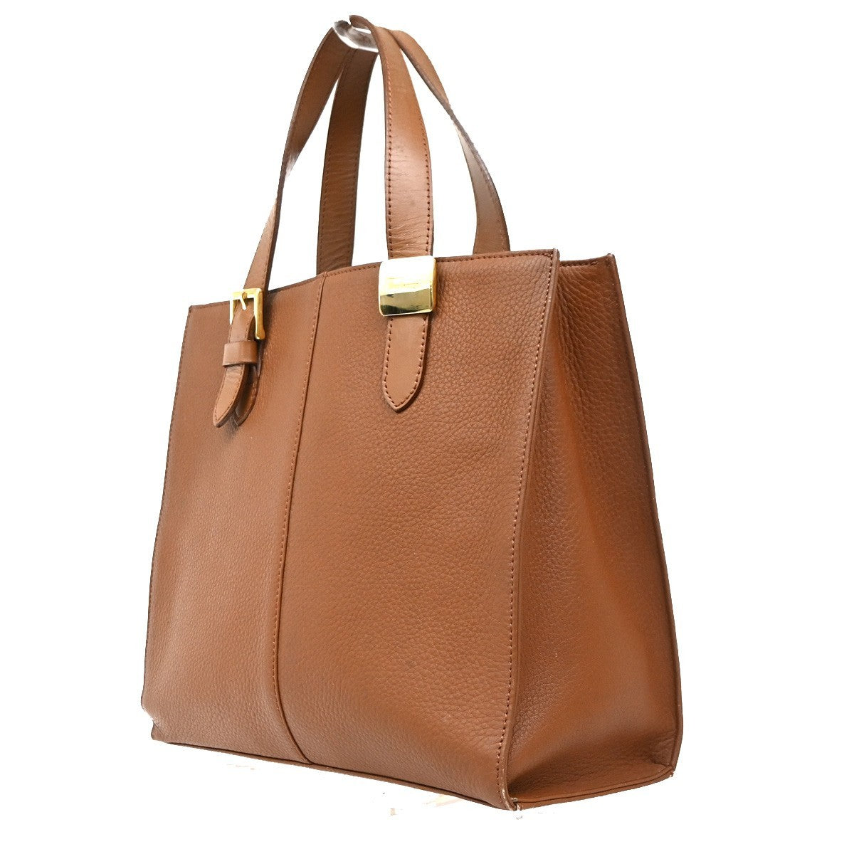 Burberry Vintage Zip Leather Brown Leather Tote Bag Bag (Pre-Owned)