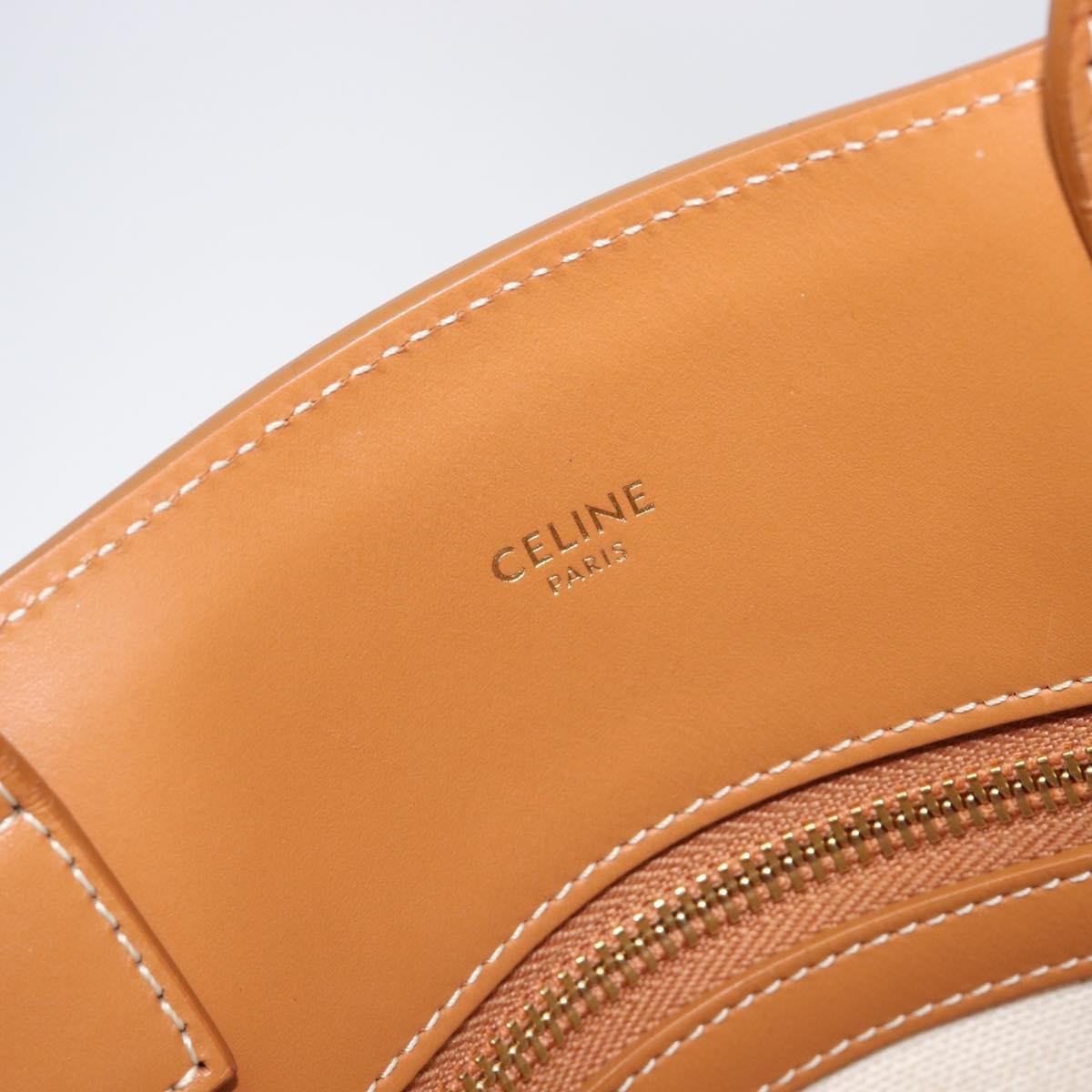 Celine Vertical Cabas Canvas With Leather Beige Canvas Tote Bag Bag (Pre-Owned)