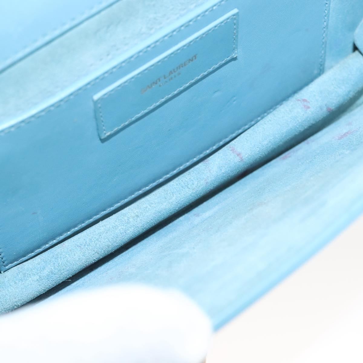 Saint Laurent Betty Leather Blue Leather Shoulder Bag Bag (Pre-Owned)