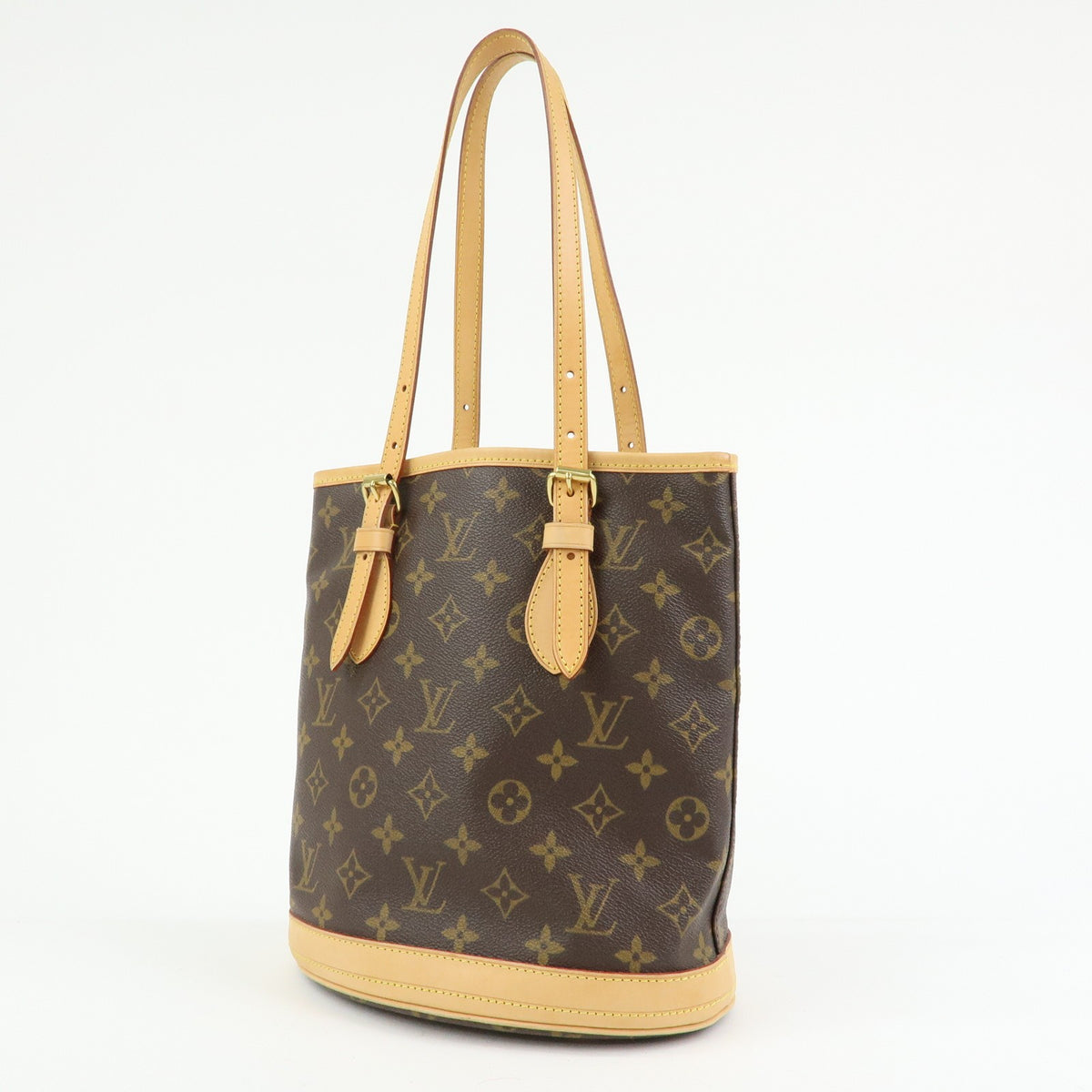 Louis Vuitton Petit Bucket Monogram Canvas Brown Canvas Handbag (Pre-Owned)
