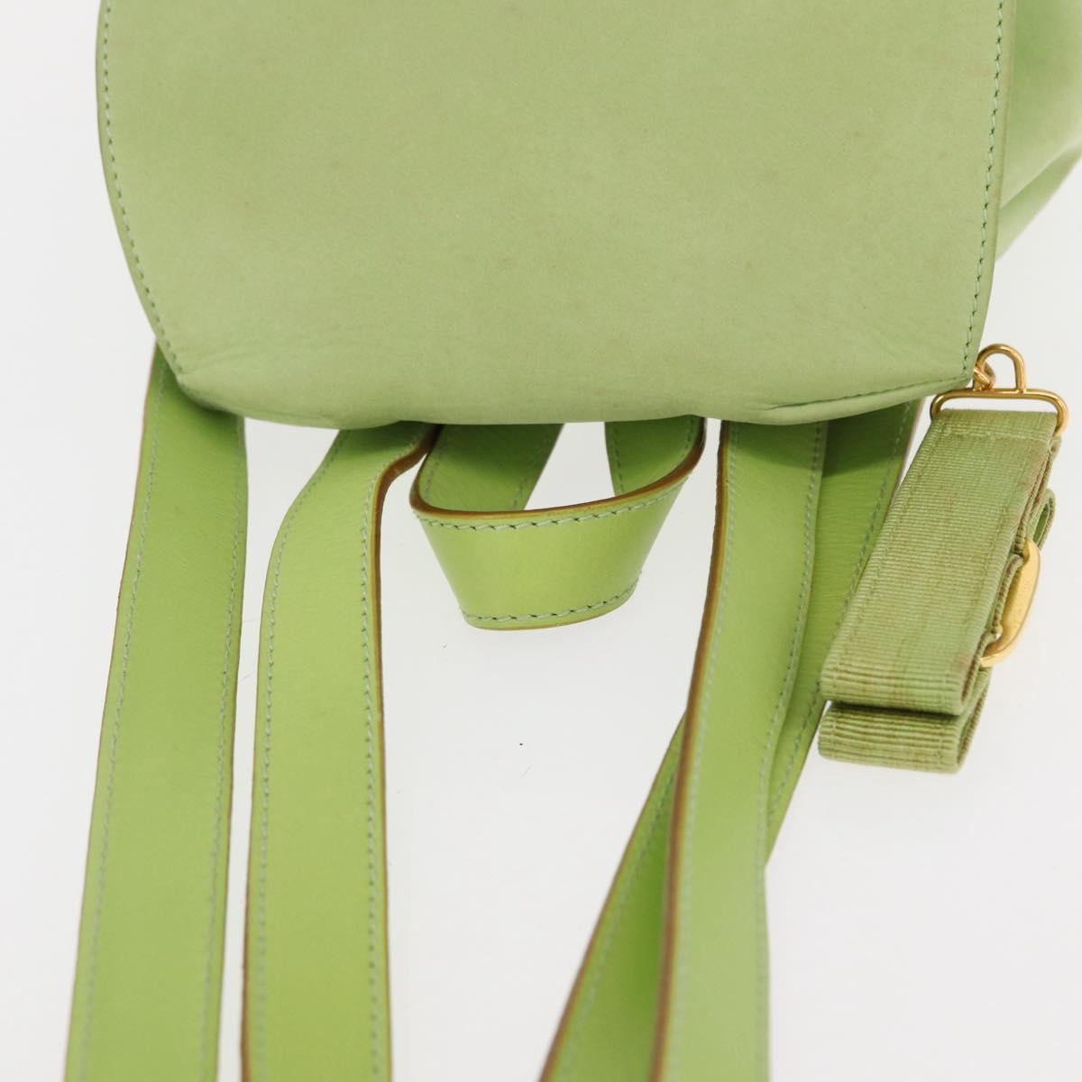 Salvatore Ferragamo Gancini Suede Green Suede Backpack Bag (Pre-Owned)