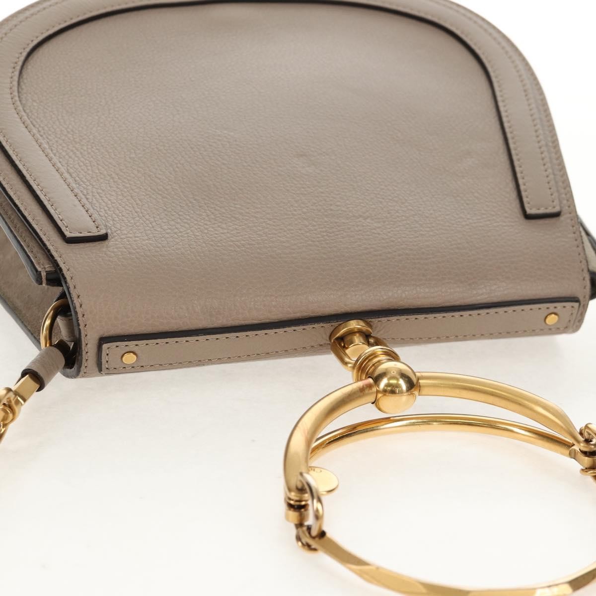 Chloe Nile Leather Beige Leather Shoulder Bag Bag (Pre-Owned)