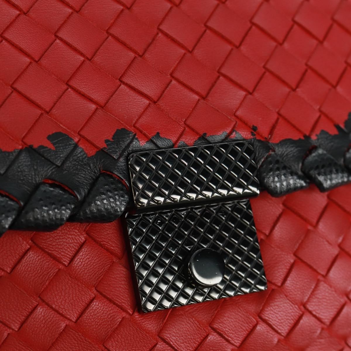 Bottega Veneta Glass Intrecciato Nappa With Snakeskin Red Leather Shoulder Bag Bag (Pre-Owned)