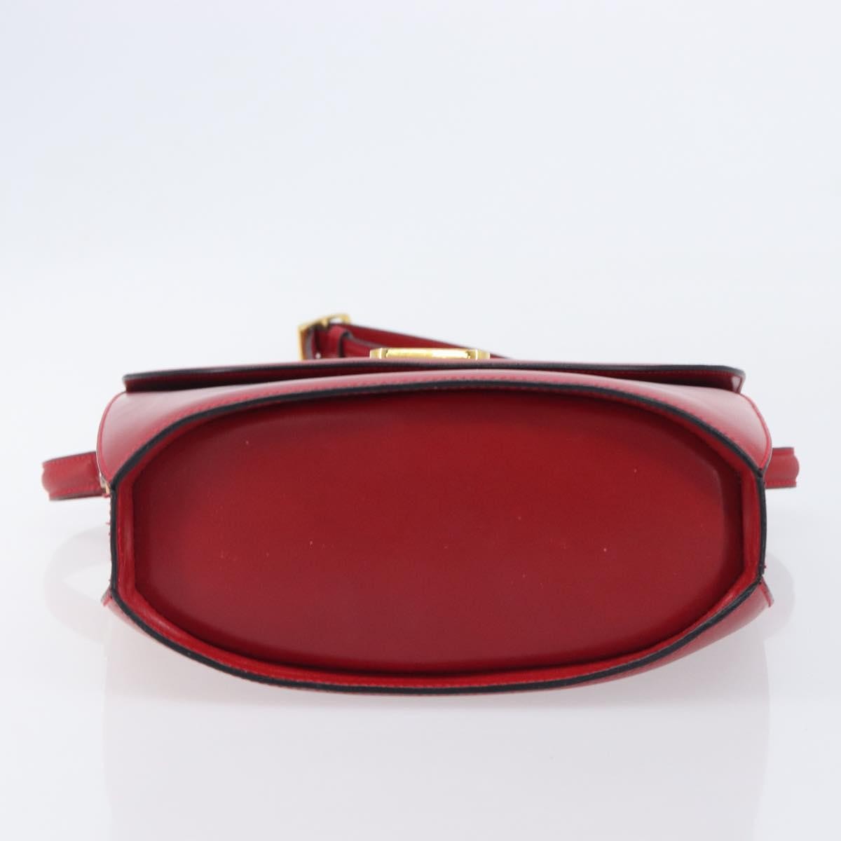 Bally Vintage Leather Red Leather Shoulder Bag Bag (Pre-Owned)