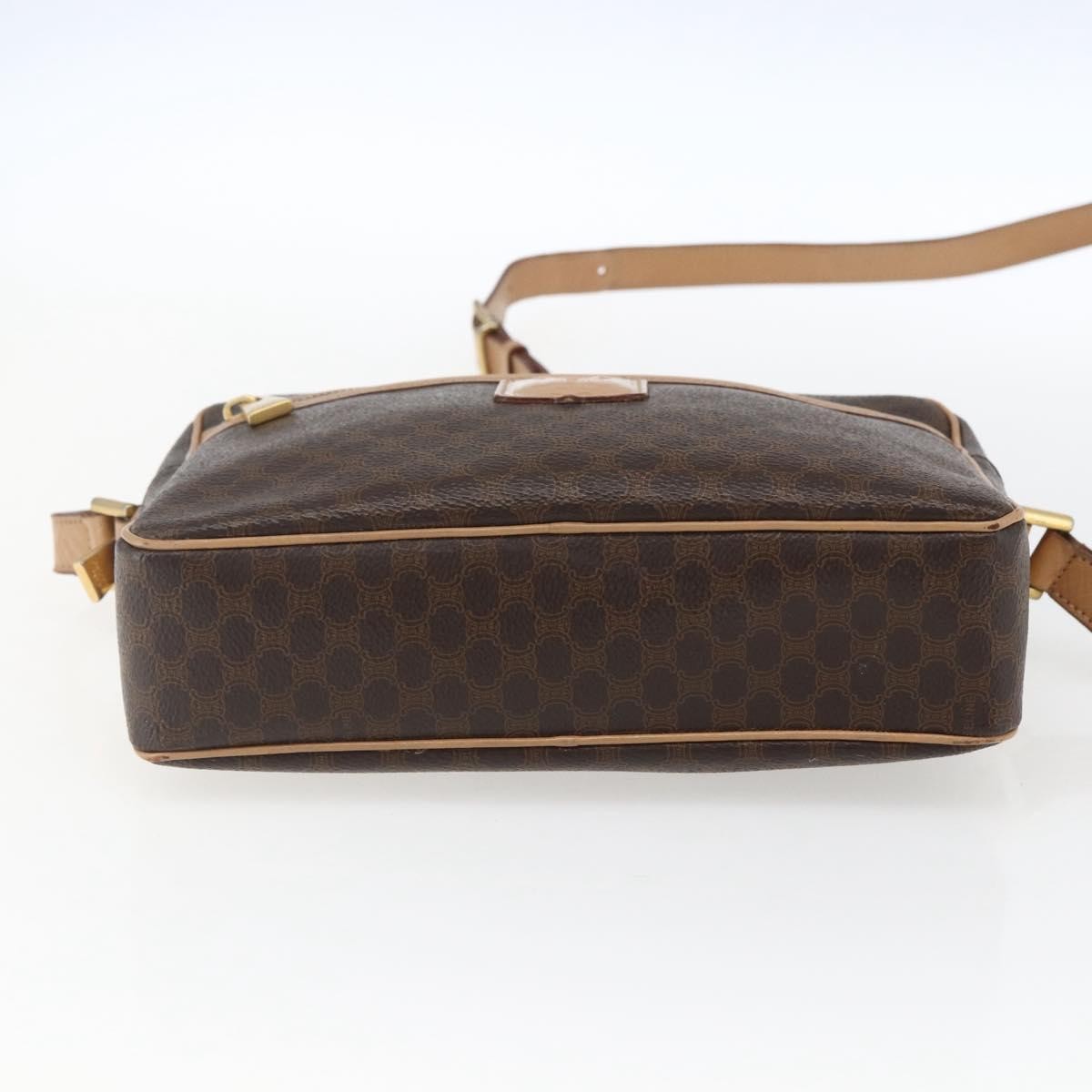 Celine Vintage Macadam Canvas And Leather Brown Canvas Shoulder Bag Bag (Pre-Owned)