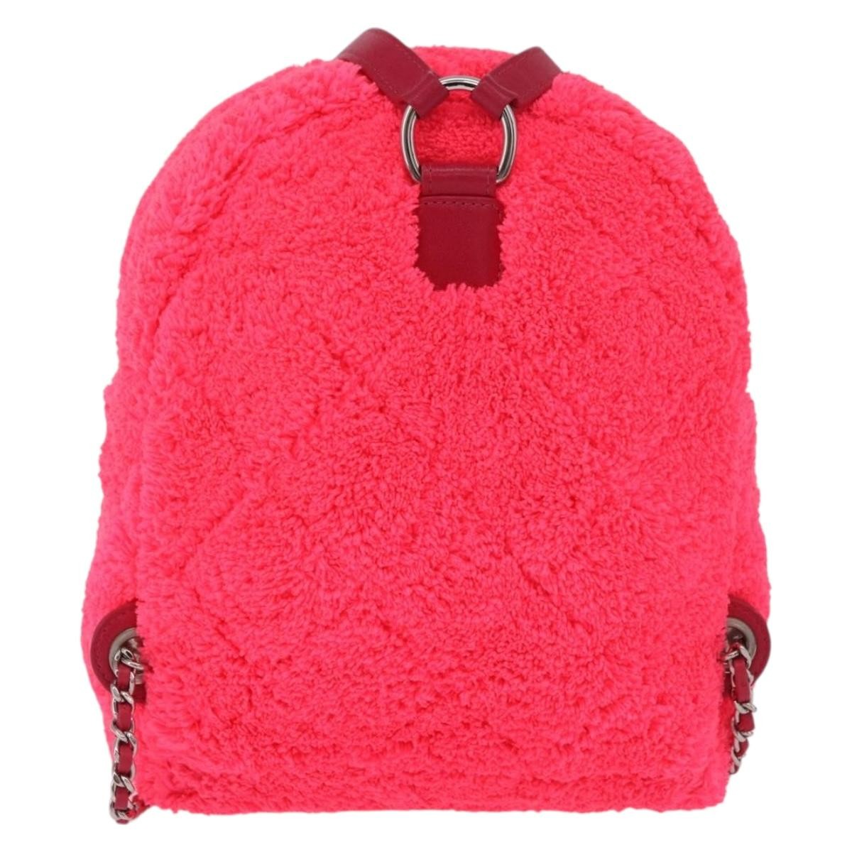 Chanel Coco Beach Quilted Terry Cloth Pink Cotton Backpack Bag (Pre-Owned)
