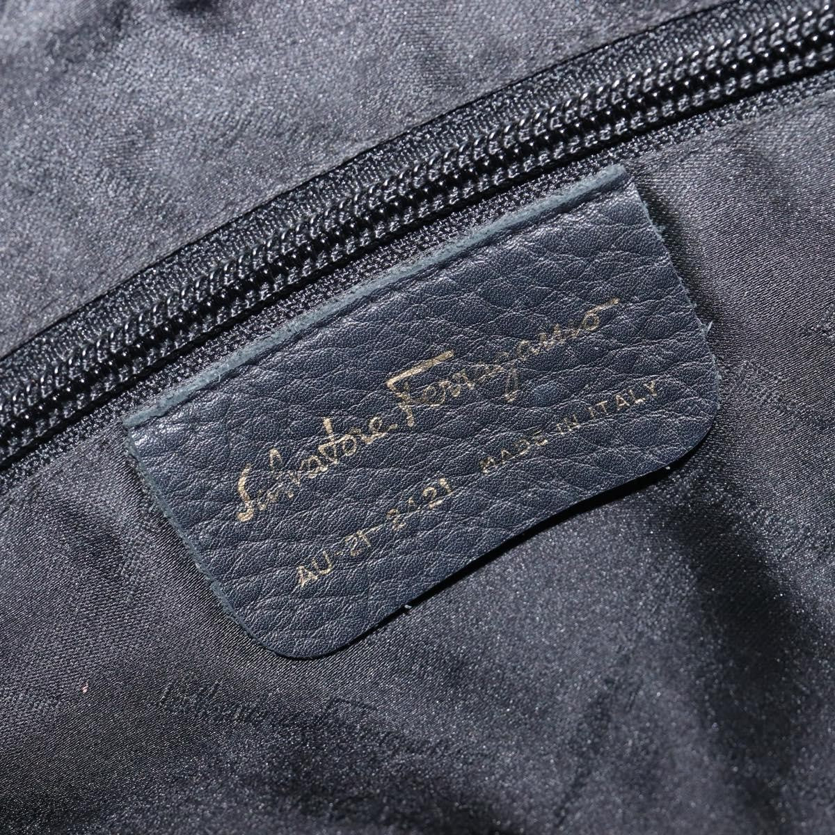 Salvatore Ferragamo Gancini Leather Black Leather Crossbody Bag Bag (Pre-Owned)